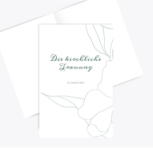 Kirchenheft Umschlag Zahrte Blume TürkisGrauMatt 148x210mm