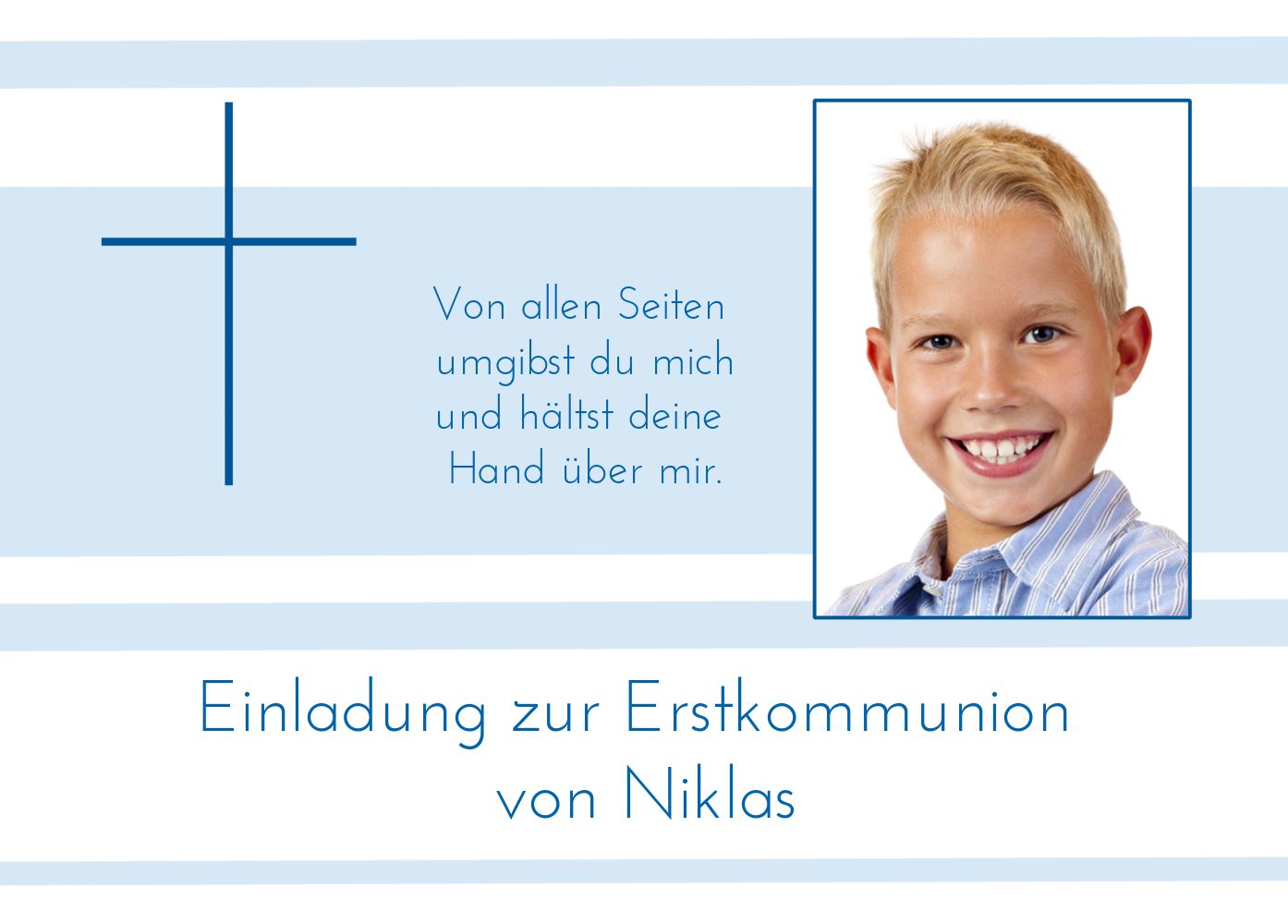Kommunionskarte Kreuz selbst gestalten!