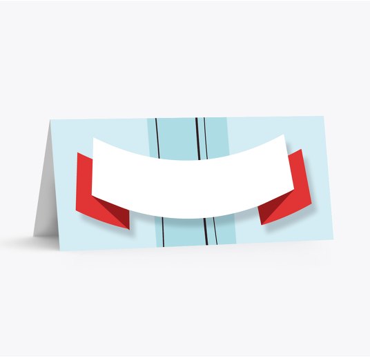 Tischkarte Wichtel HellgrauBlau 100x44mm