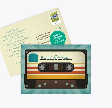 Glückwunschkarte zum Geburtstag Kassette
