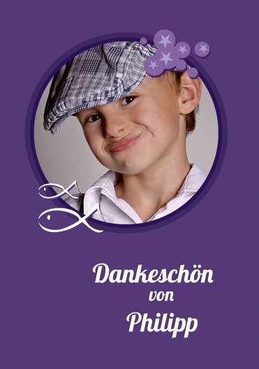 Ansicht 3 - Kommunion Dankeskarte Star