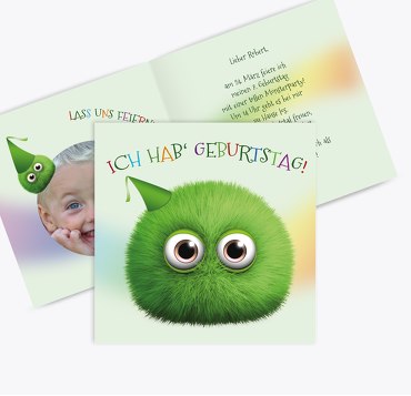 Einladung Kindergeburtstag Foto Flauschkugel