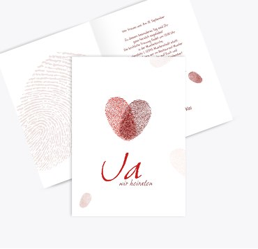 Hochzeit Einladung fingerprint