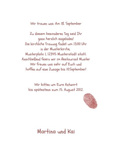 Ansicht 5 - Hochzeit Einladung fingerprint