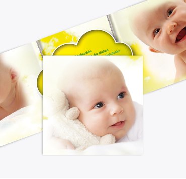 Taufe Dankeskarte Fluffy Cloud