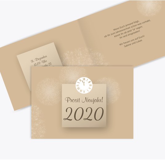 Neujahrskarte Cream Beige 148x105mm