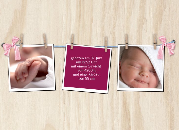 Ansicht 5 - Baby Dankeskarte Schleife