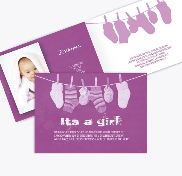 Baby Dankeskarte It's a girl