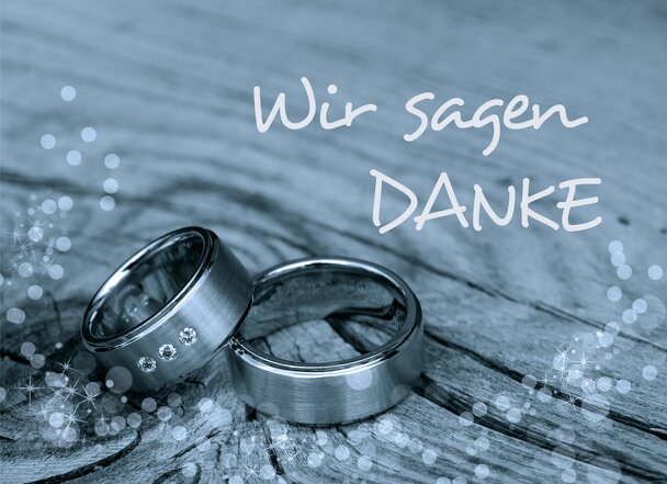 Ansicht 3 - Hochzeit Dankeskarte 2 Eheringe