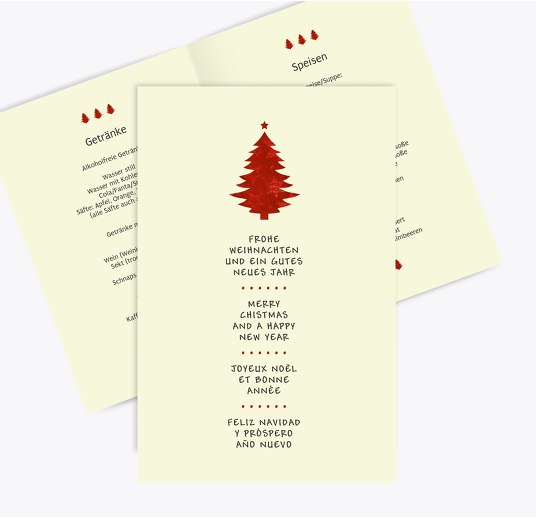 Menükarte Bäumchen WeinRot 148x210mm