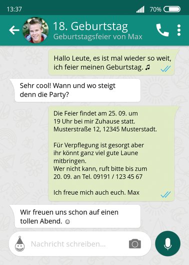 Ansicht 2 - Geburtstagseinladung Foto Chat 18