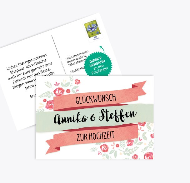 Glückwunschkarte zur Hochzeit Banner