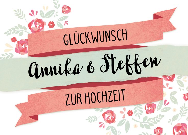 Ansicht 2 - Glückwunschkarte zur Hochzeit Banner