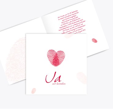 Hochzeit Einladung fingerprint