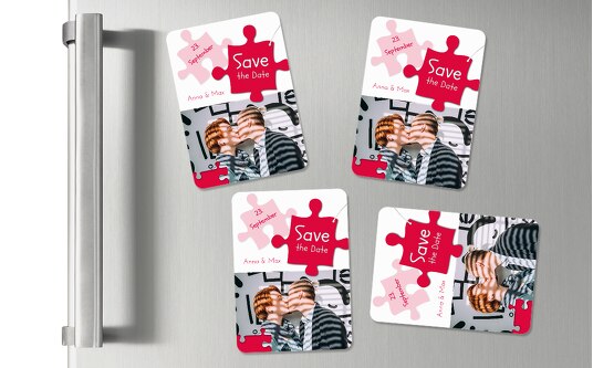 Magnet Puzzleteile Rot 55x77mm