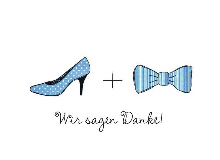 Ansicht 3 - Hochzeit Dankeskarte High Heel und Fliege