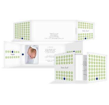 Tauf Dankeskarte Blumentapete