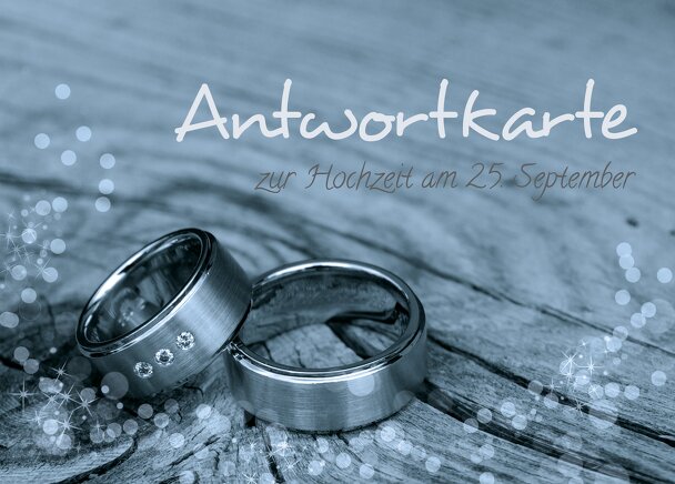 Ansicht 2 - Hochzeit Antwortkarte Eheringe