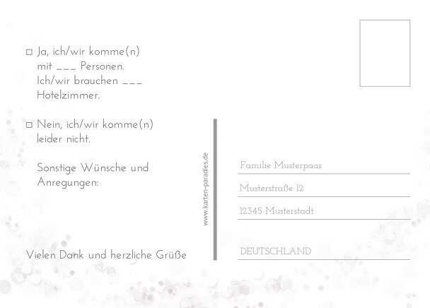 Ansicht 3 - Hochzeit Antwortkarte Eheringe