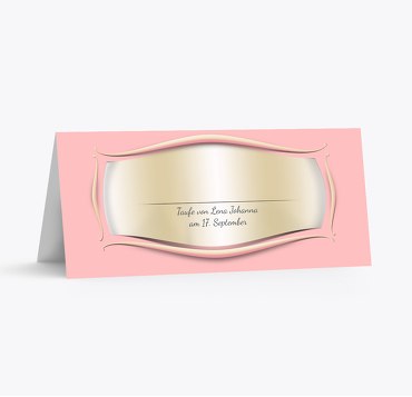 Taufe Tischkarte Streifbogen