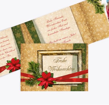 Grußkarte Weihnachten Foto Goldenes Geschenk