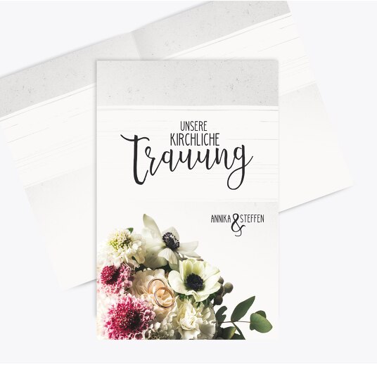 Kirchenheft Umschlag Bouquet Lilarosa 148x210mm