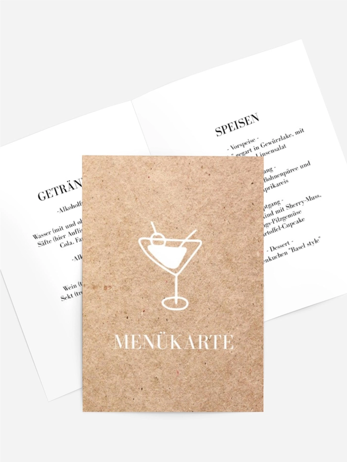 Menükarte Geburtstag Papierspielzeug