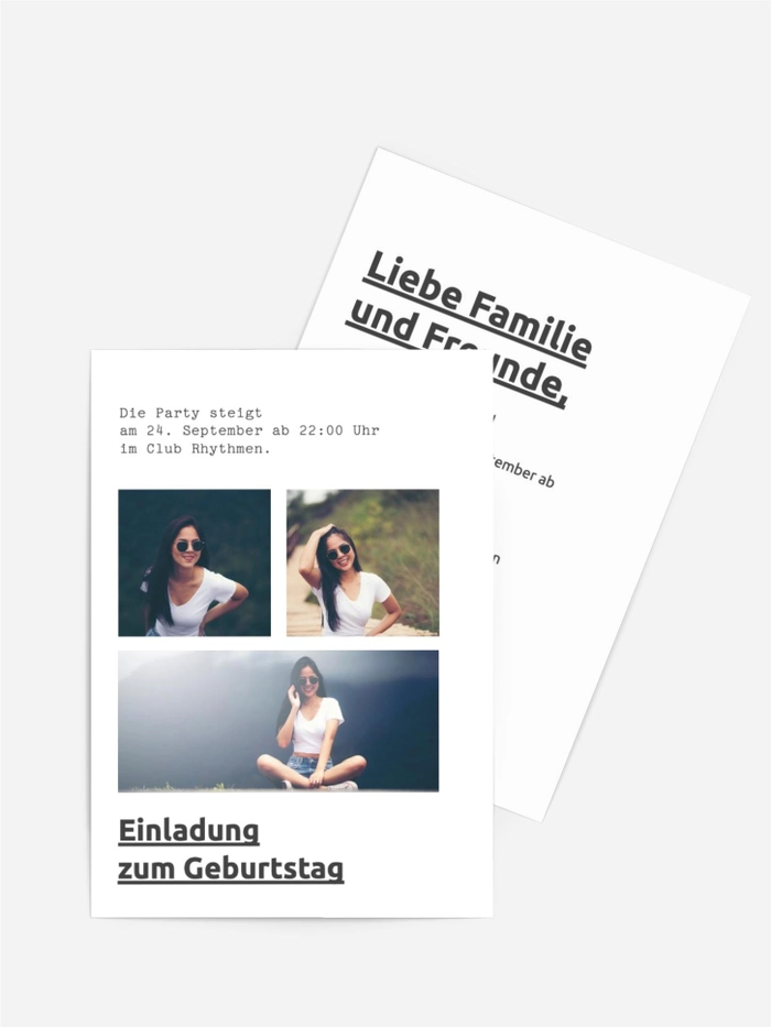 Geburtstagseinladung Fotoquadrat