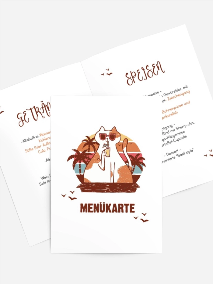 Menükarte Geburtstag Katzenresort