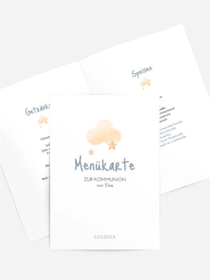 Menükarten Kommunion  Geschenkball