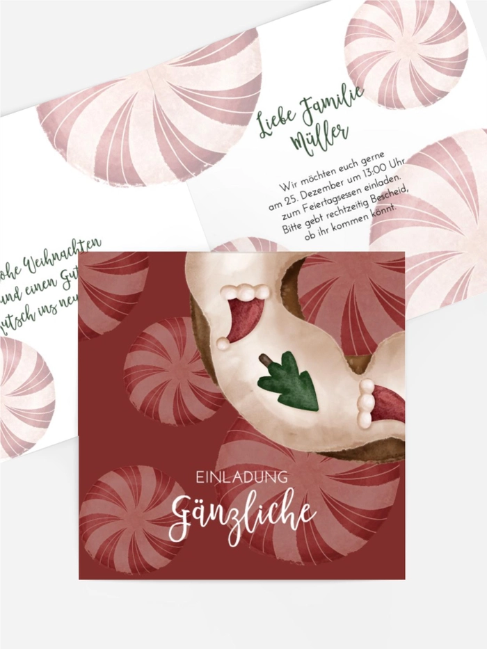 Einladung Weihnachten Roter Cocktail