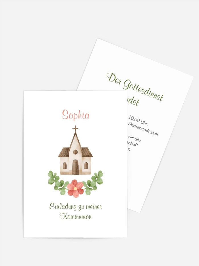 Einladungskarte Kommunion Heiliger Tempel Einladungskarte Kommunion Heiliger Tempel