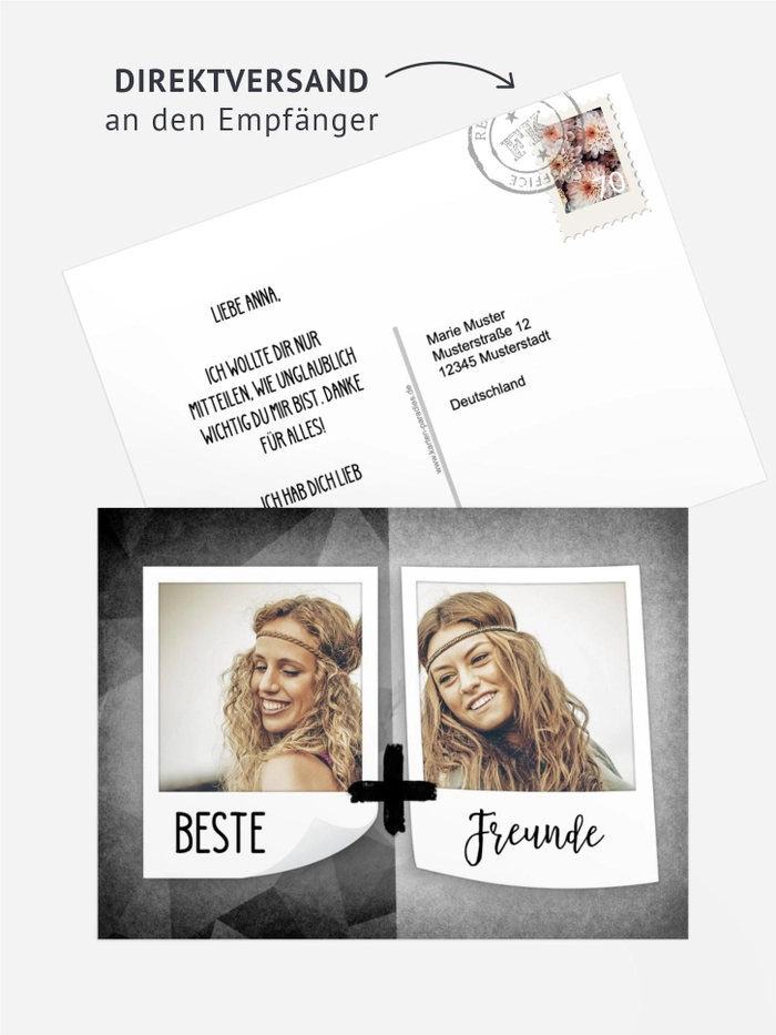 Direktversand Fotopostkarte Beste Freunde Direktversand Fotopostkarte Beste Freunde