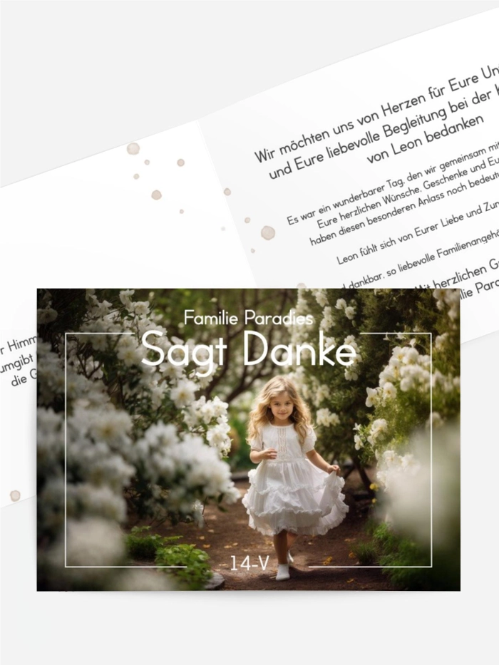 Dankeskarte Kommunion Wald laufen