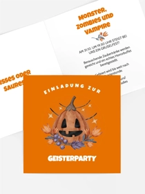 Halloween Einladung Mitternachtskürbis