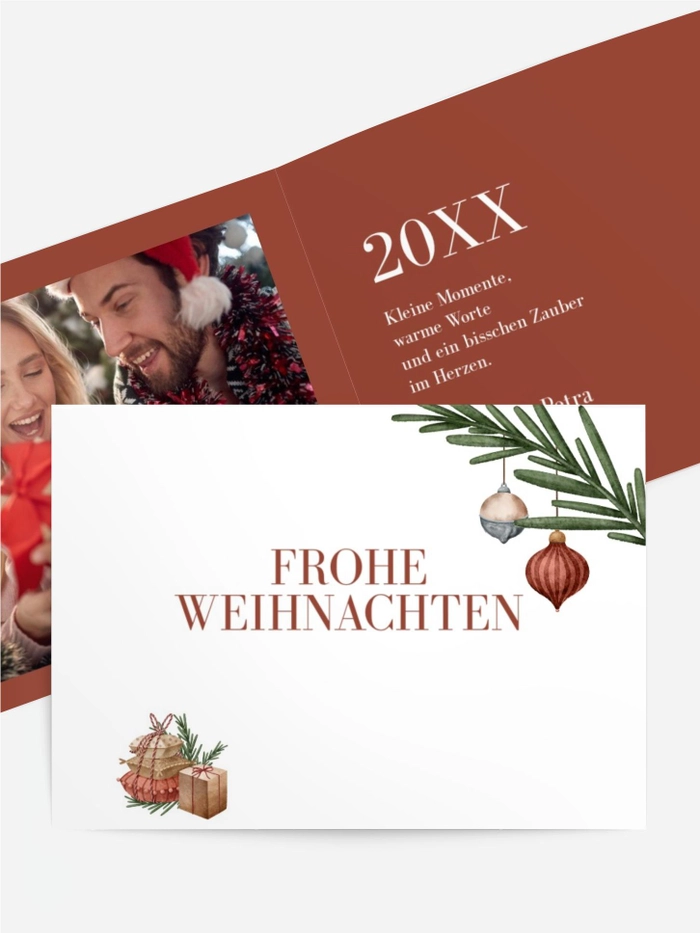 Grußkarte Weihnachten Rotes Geschenk