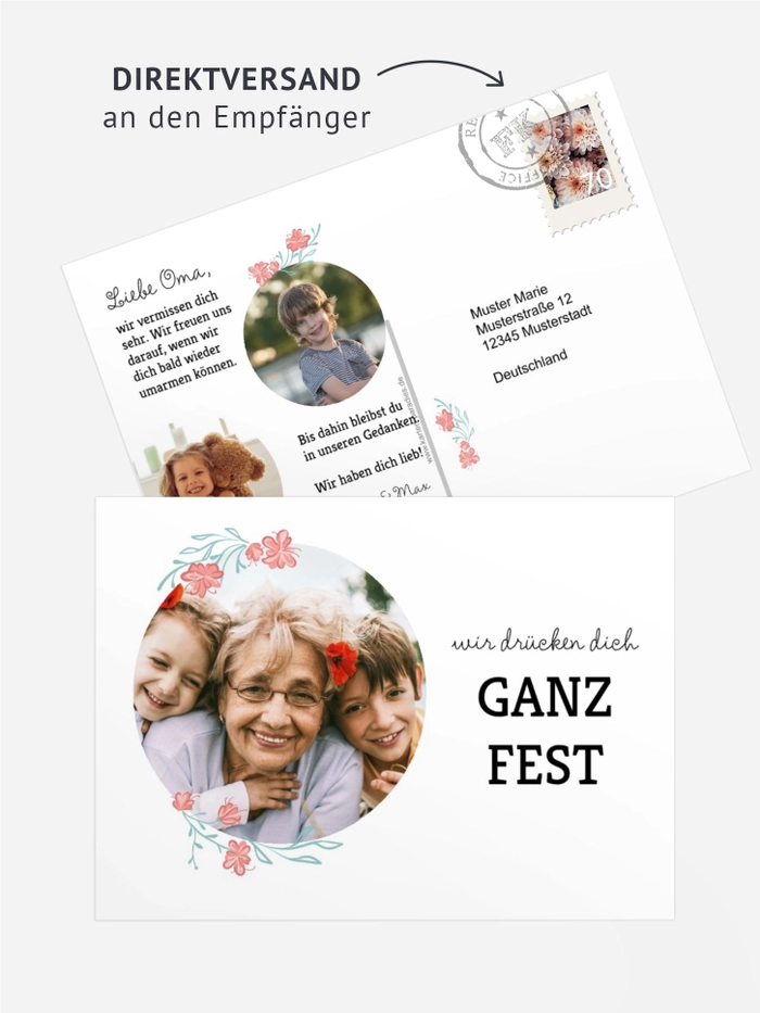 Direktversand Fotopostkarte Drücke dich