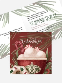 Grußkarte Weihnachten Roter Cocktail