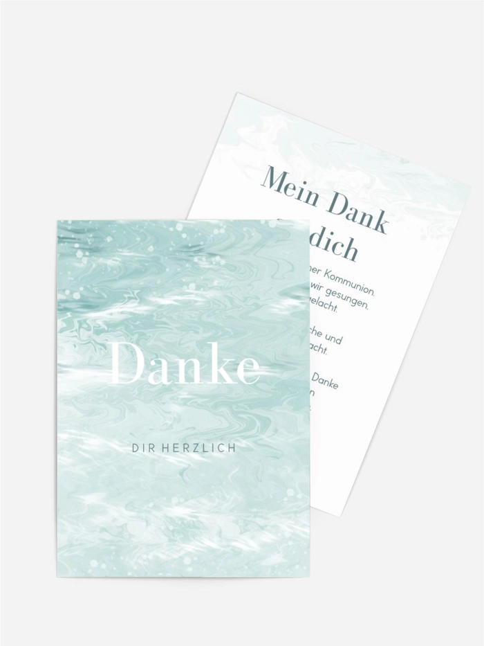 Dankeskarte Kommunion Kreuz auf dem Wasser Dankeskarte Kommunion Kreuz auf dem Wasser