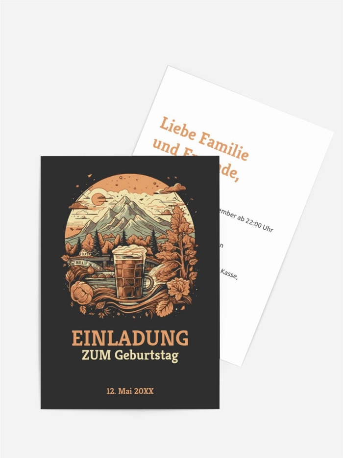 Geburtstagseinladung Berggetränk