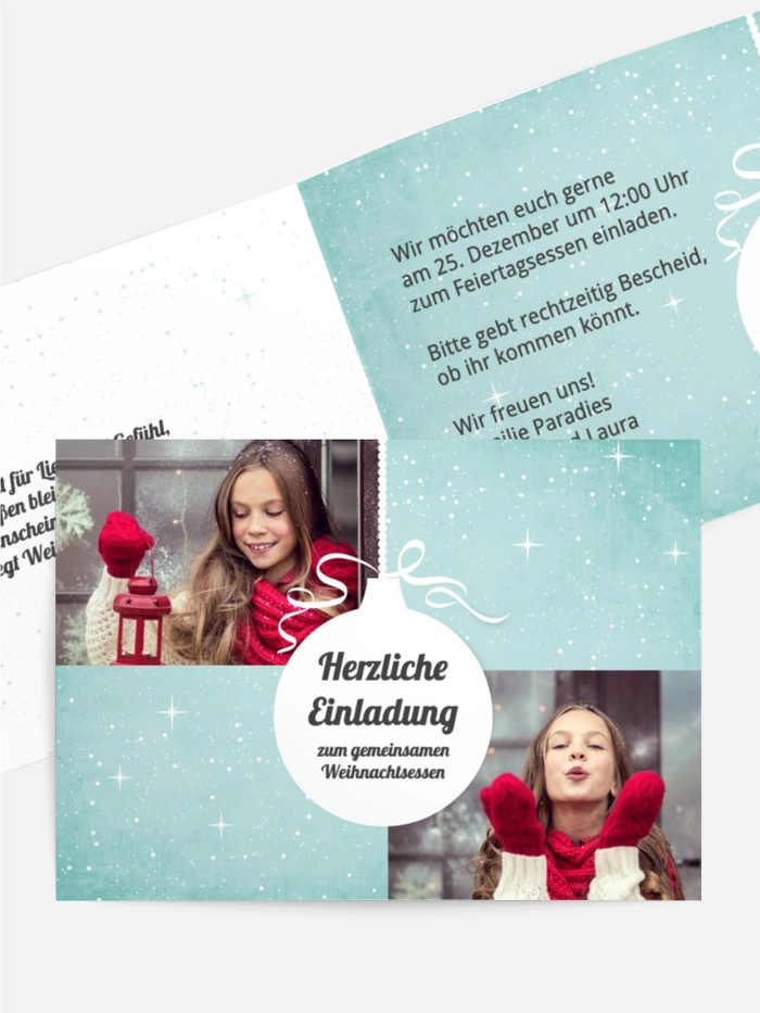Foto Weihnachtseinladung Sternenglanz