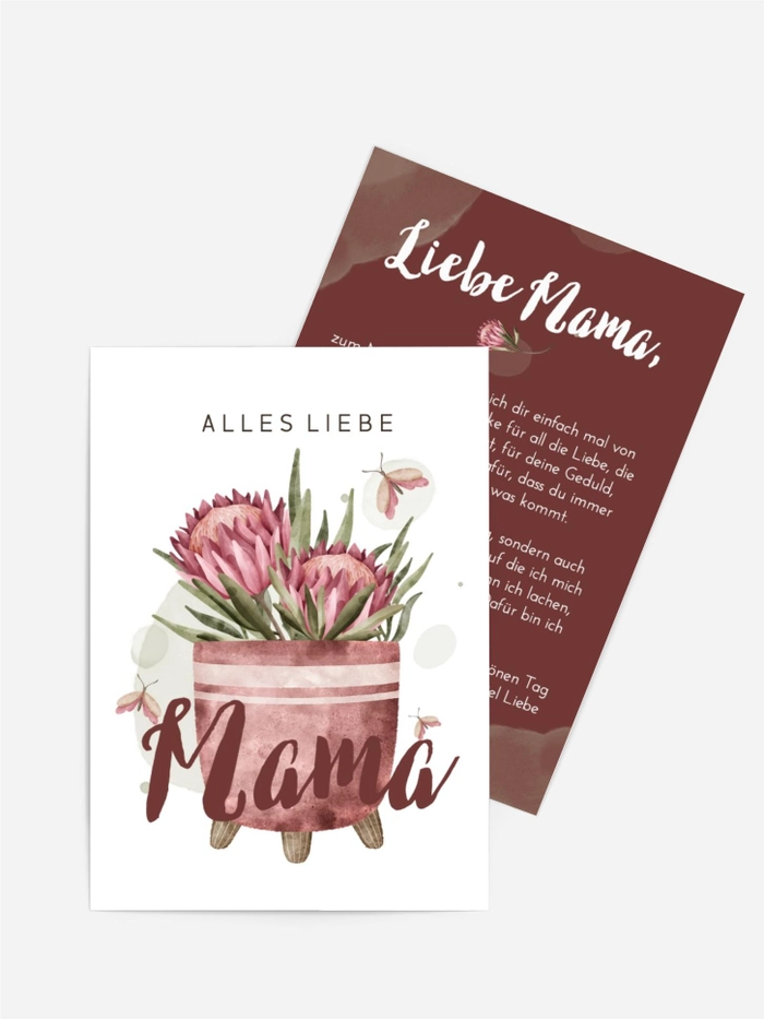 Grußkarte zum Muttertag Mamas Vase