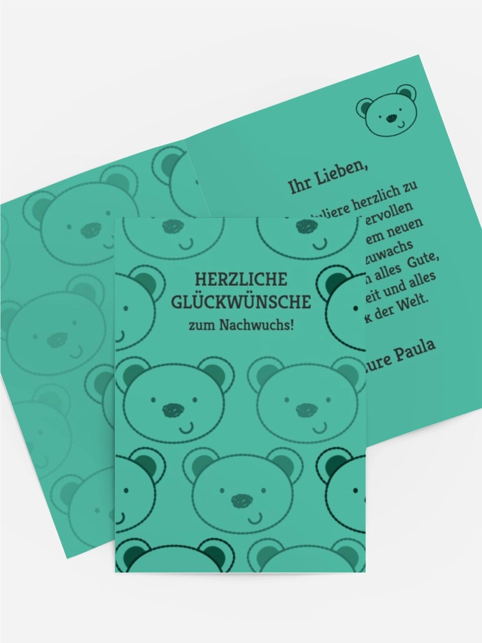Glückwunschkarte Bärchengesicht Glückwunschkarte Bärchengesicht