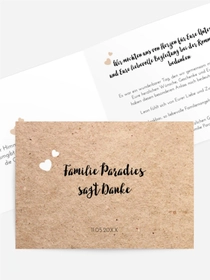 Dankeskarte Kommunion Papierherzen Dankeskarte Kommunion Papierherzen