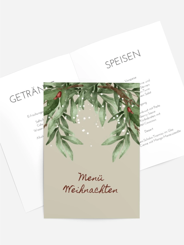 Menükarte Weihnachten Adventsleuchter