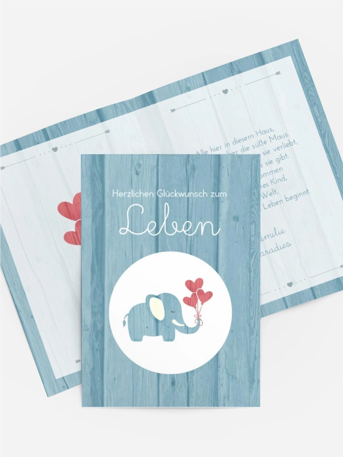 Glückwunschkarte Elefant Glückwunschkarte Elefant