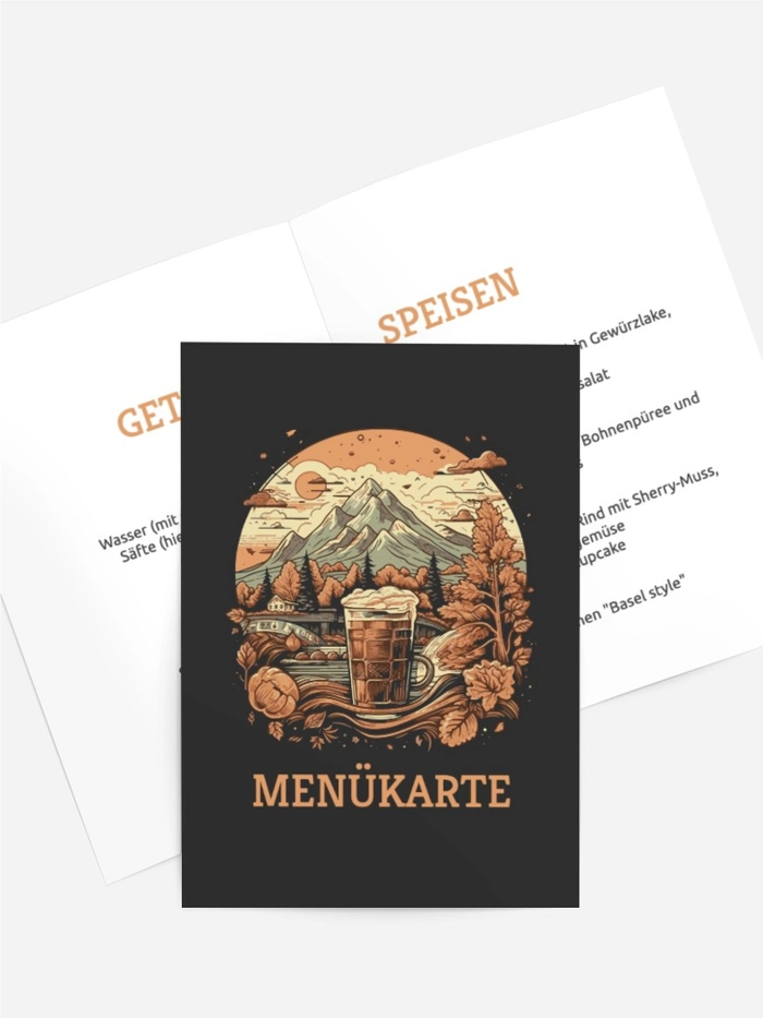 Menükarte Geburtstag Berggetränk