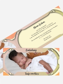 Einladungskarte Taufe Long Frame