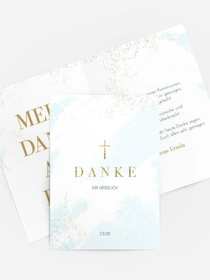 Dankeskarte Kommunion Goldene Wolken Dankeskarte Kommunion Goldene Wolken