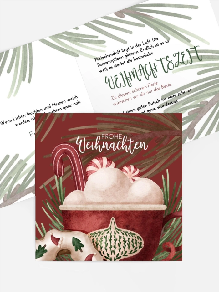 Grußkarte Weihnachten Roter Cocktail